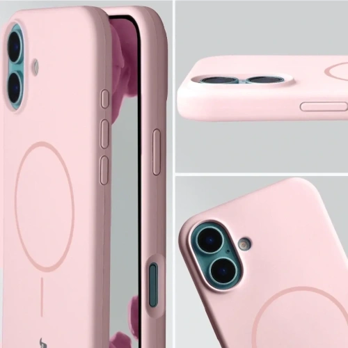 Bizon Soft Case Magnetic Apple iPhone 16 Plus világos rózsaszín