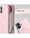 Silikonowe etui z pierścieniem magnetycznym Bizon Soft Case Magnetic do Apple iPhone 16 Plus jasnoróżowe