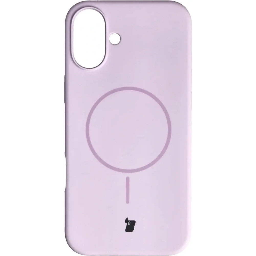 Silikonowe etui z pierścieniem magnetycznym Bizon Soft Case Magnetic do Apple iPhone 16 Plus jasnofioletowe