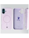 Silikonowe etui z pierścieniem magnetycznym Bizon Soft Case Magnetic do Apple iPhone 16 Plus jasnofioletowe