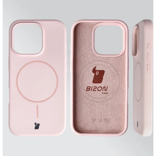Bizon Soft Case Magnetisch für Apple iPhone 16 Pro hellrosa