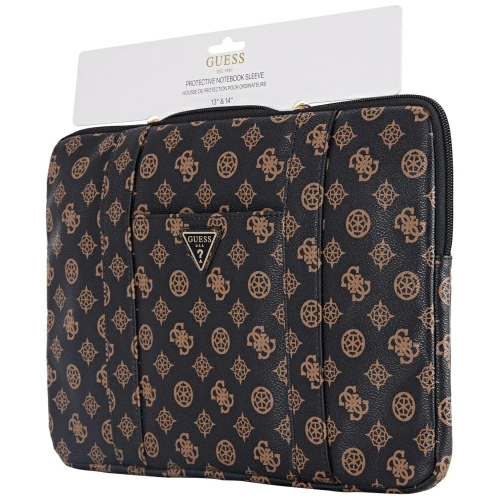 Torba Guess Sleeve 14" Peony Pocket Triangle czarny