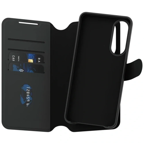 Etui z klapka CARE by PanzerGlass Feature Tango 2w1 Wallet Qi do Samsung Galaxy S25 Edge czarny