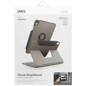 UNIQ Rovus Snapmount Magnetisch 360 Grad Rotierbar Abnehmbar Apple iPad 10,9" 2022 / 11" 2025 grau
