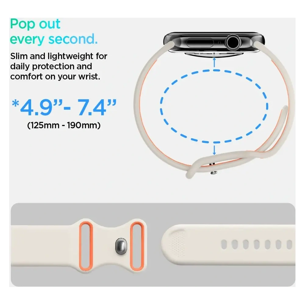 Pasek Spigen Nano Pop Apple Watch 6/7/8/9/10/SE 40/41/42mm Orange Beige