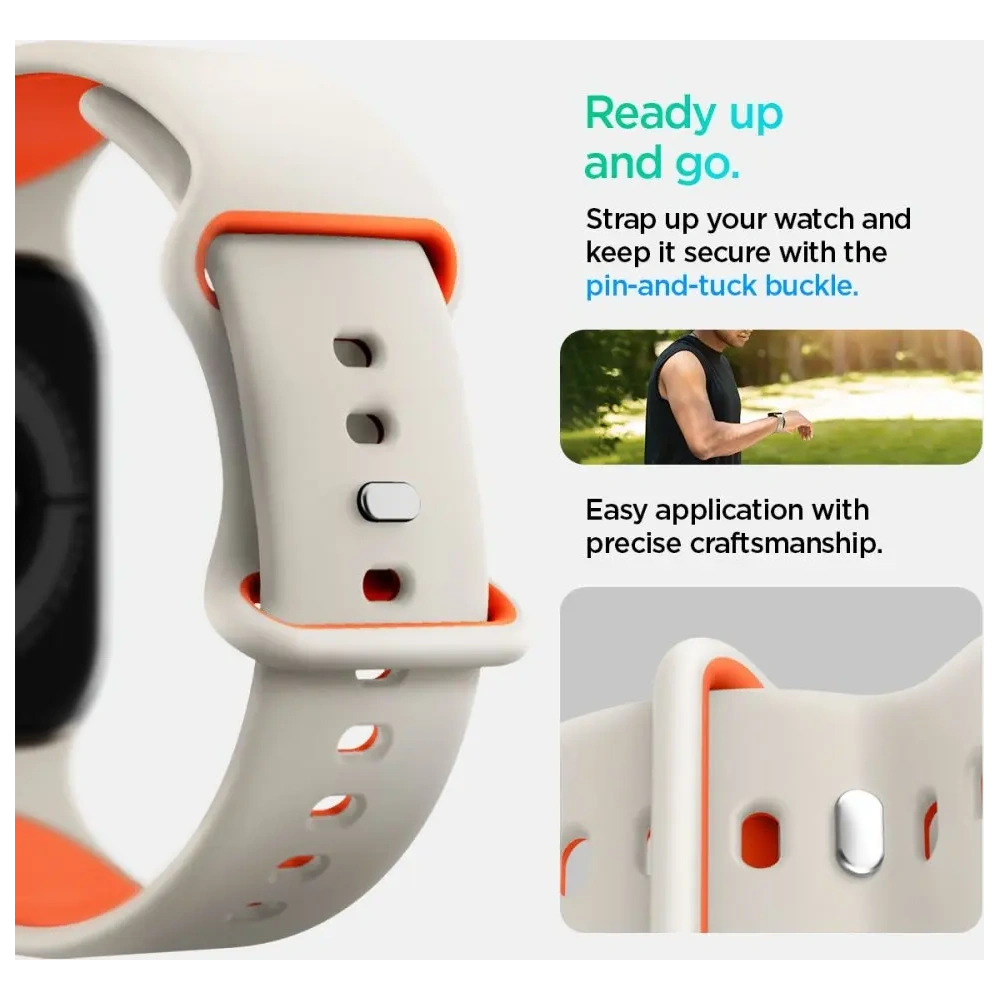Pasek Spigen Nano Pop Apple Watch 6/7/8/9/10/SE 40/41/42mm Orange Beige