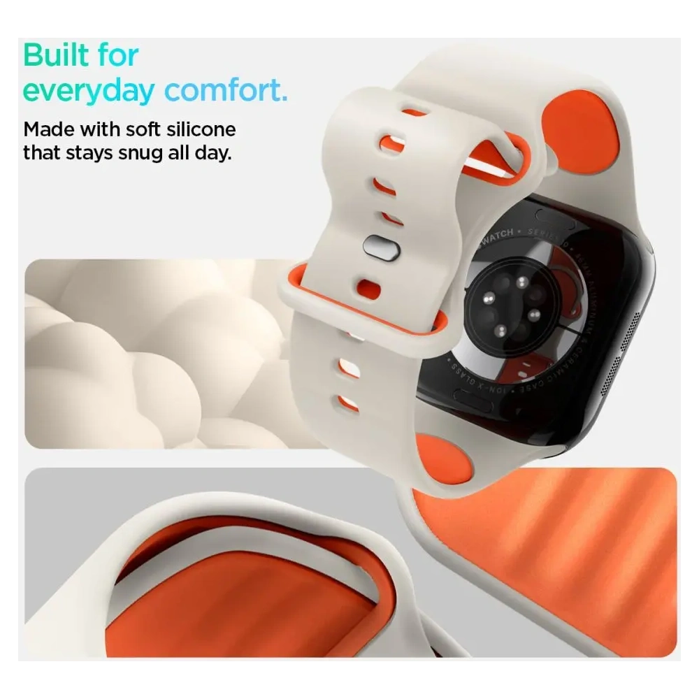 Pasek Spigen Nano Pop Apple Watch 6/7/8/9/10/SE / Ultra 1/2 44/45/46/49mm Orange Beige