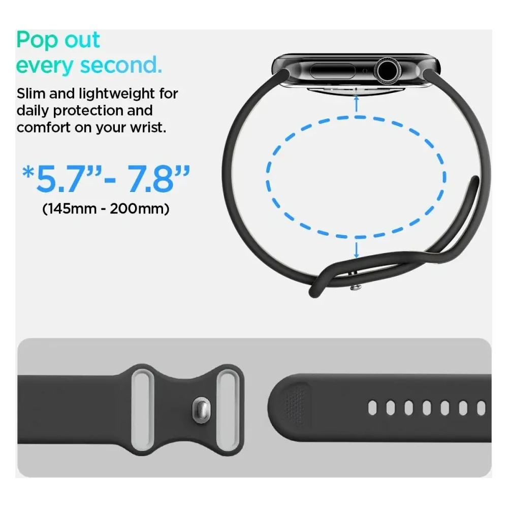 Pasek Spigen Nano Pop Apple Watch 6/7/8/9/10/SE / Ultra 1/2 44/45/46/49mm Black Sesame