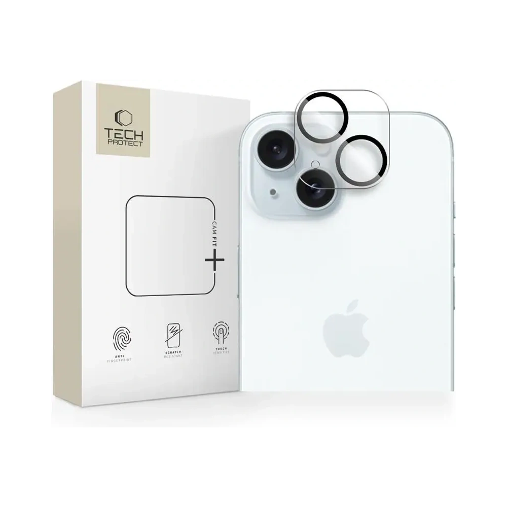 Szkło na obiektyw aparatu Tech-Protect Cam Fit+ Apple iPhone 14 / 14 Plus / 15 / 15 Plus Clear