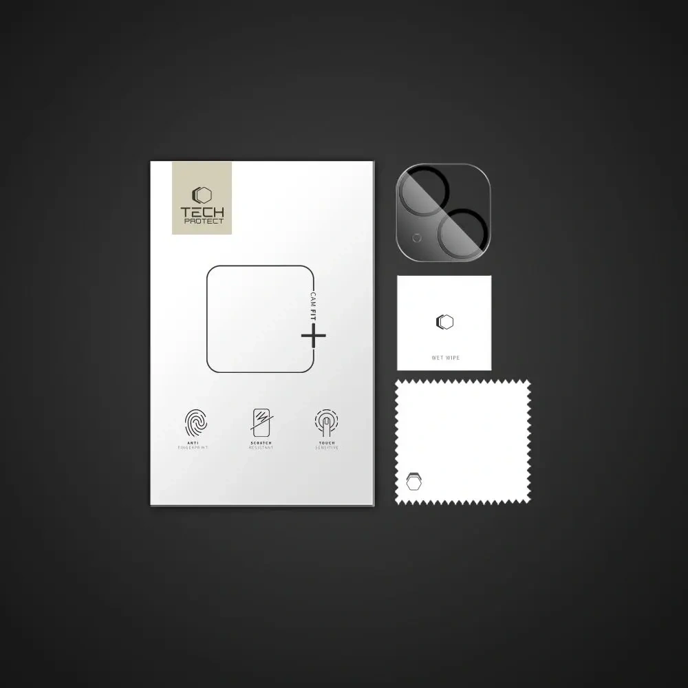 Szkło na obiektyw aparatu Tech-Protect Cam Fit+ Apple iPhone 14 / 14 Plus / 15 / 15 Plus Clear