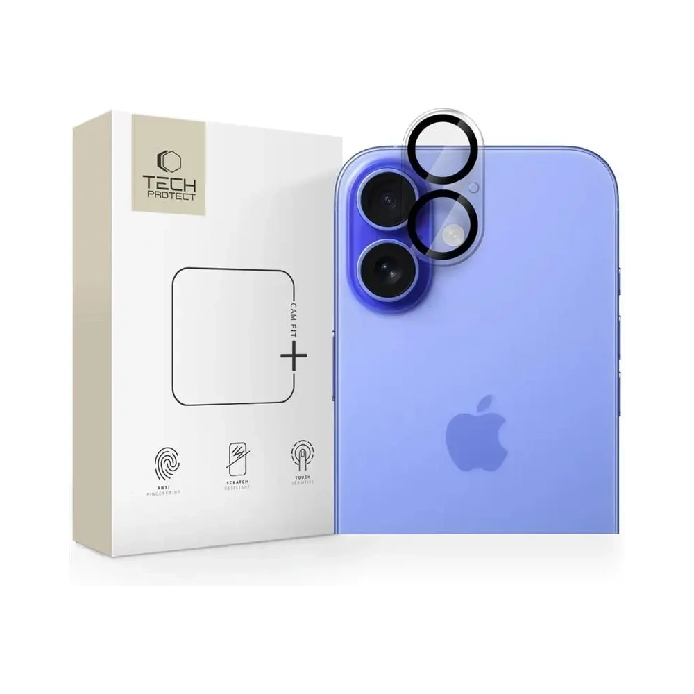 Szkło na obiektyw aparatu Tech-Protect Cam Fit+ Apple iPhone 16 / 16 Plus Clear
