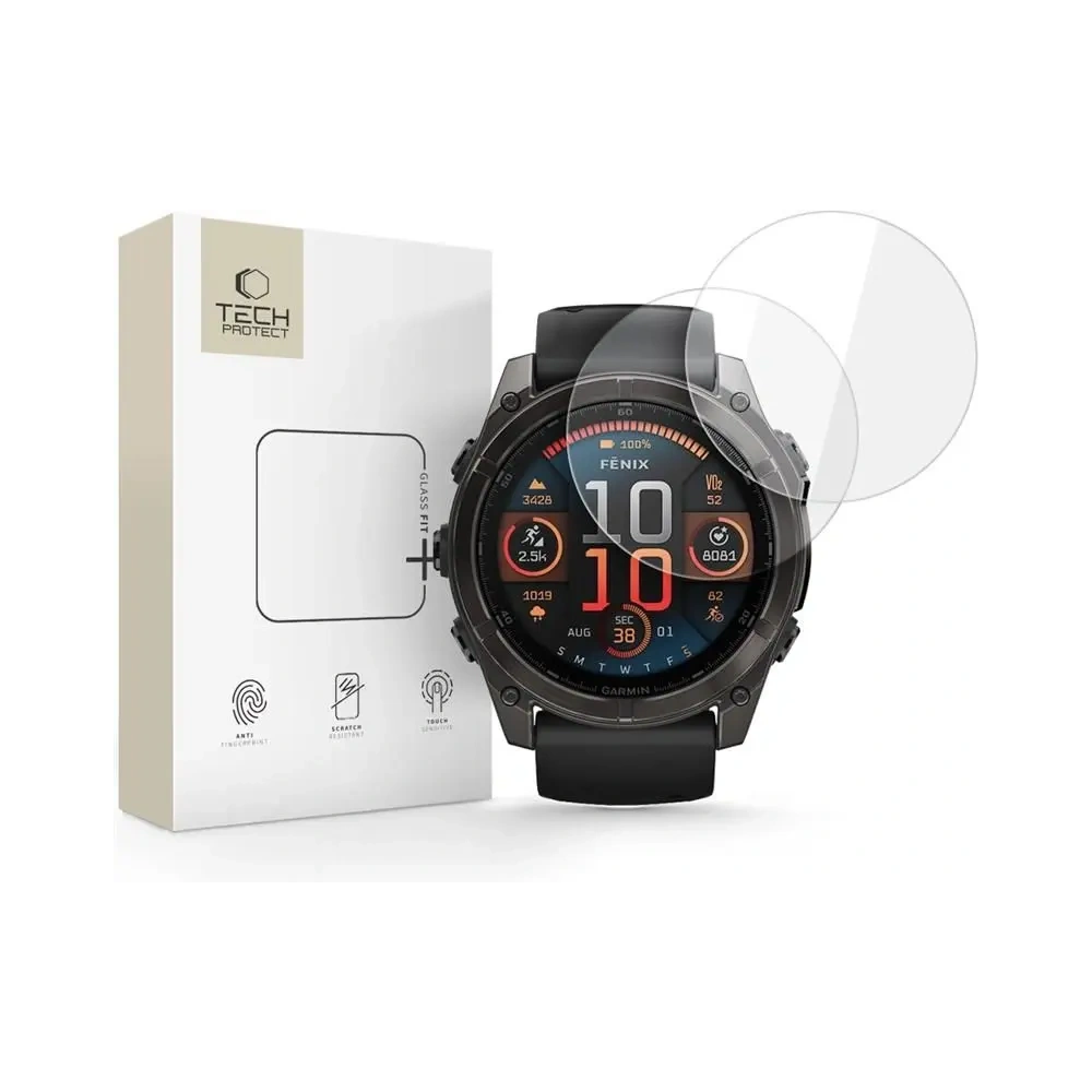 Szkło hartowane Tech-Protect Glass Fit+ Garmin Fenix 8 51mm Clear [2 PACK]