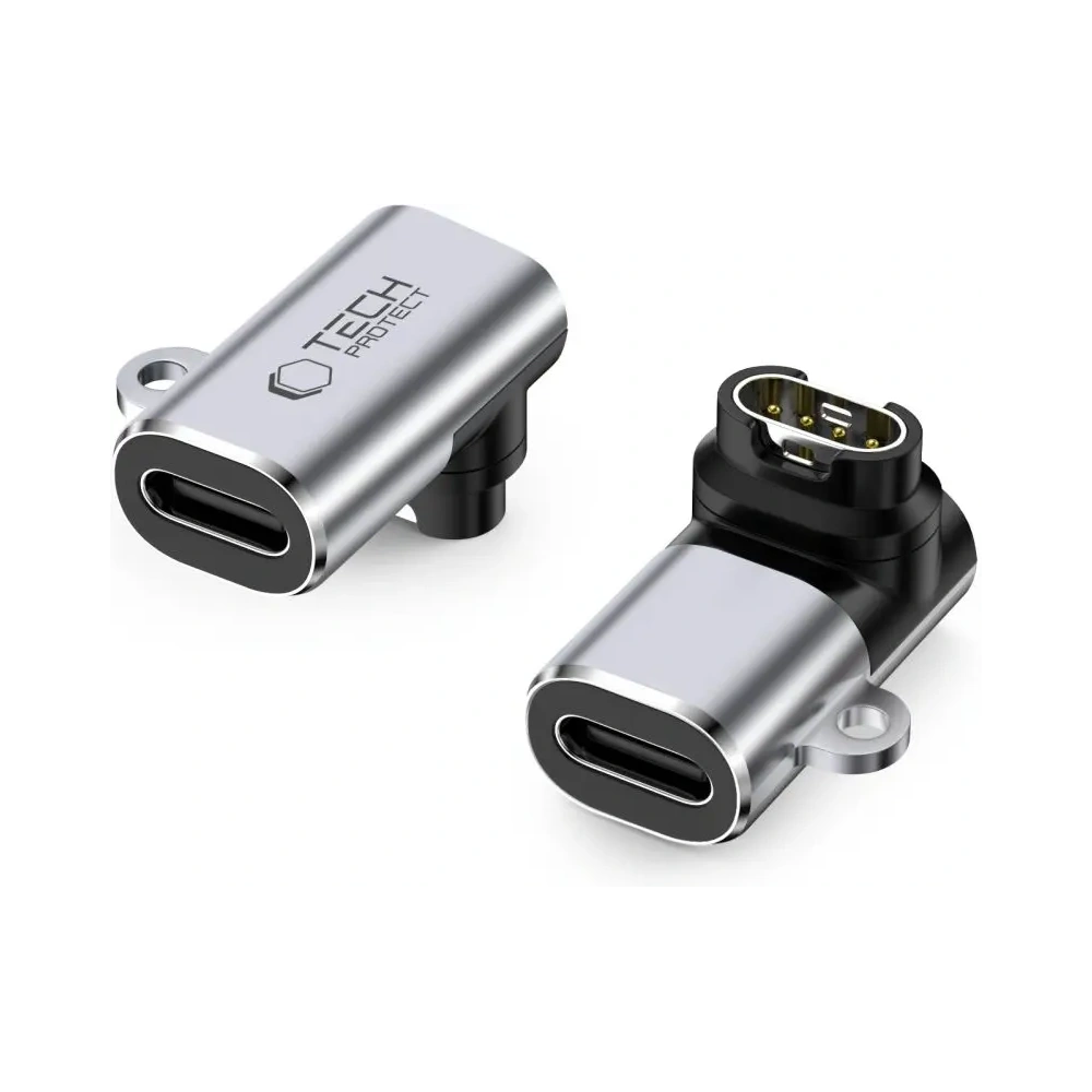 Adapter kątowy Tech-Protect Ultraboost Adapter USB-C / Garmin Watch Grey