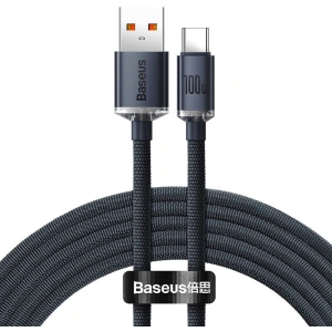 [CR] USB-A / USB-C kábel Baseus Crystal, 100W, 2m (fekete)