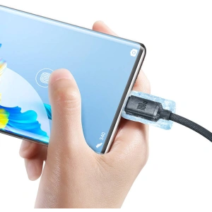 [CR] Cablul USB-A / USB-C Baseus Crystal, 100W, 2m (negru)