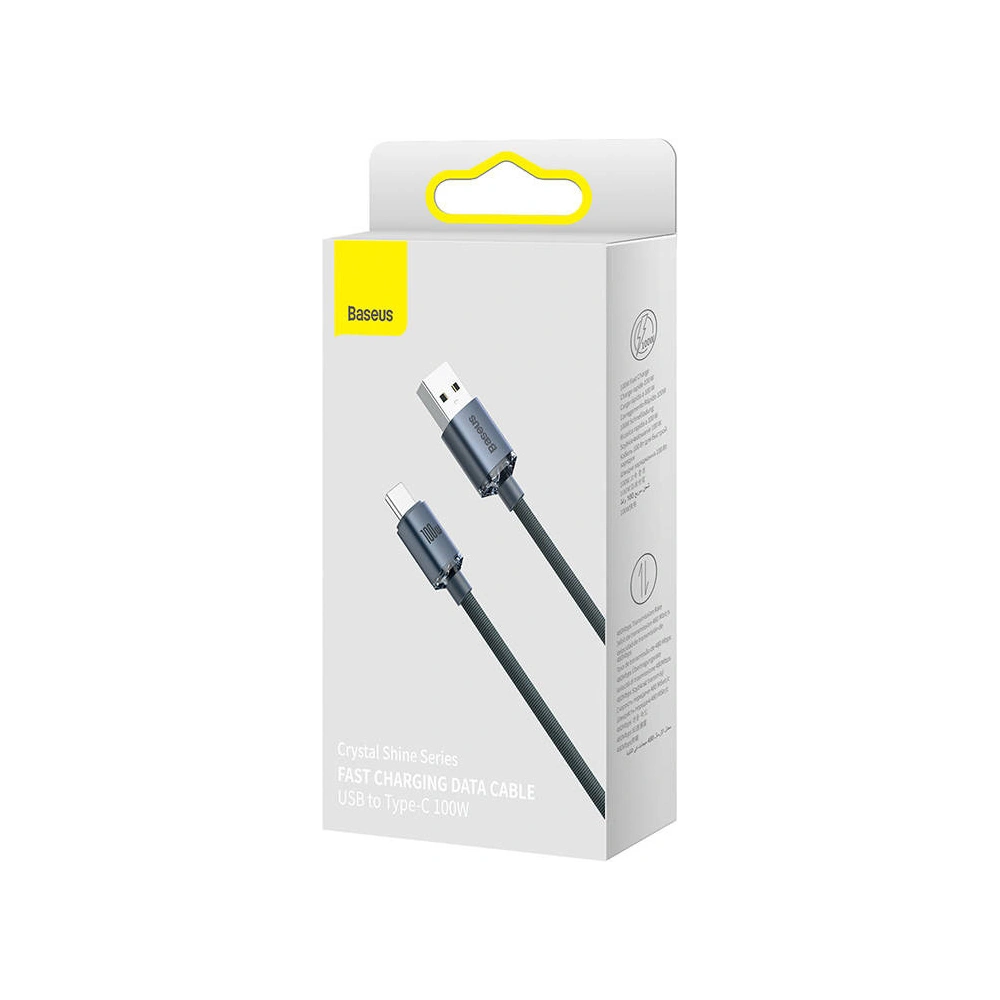 [CR] Kabel USB-A / USB-C Baseus Crystal, 100W, 2m (czarny)