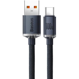 [CR] Cablul USB-A / USB-C Baseus Crystal, 100W, 2m (negru)