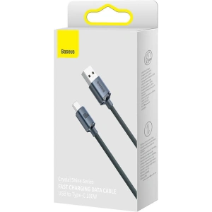 [CR] Cablul USB-A / USB-C Baseus Crystal, 100W, 2m (negru)
