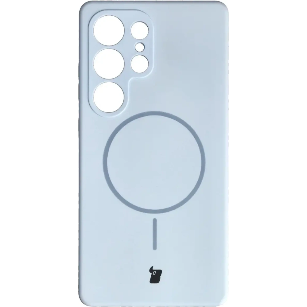 Silikonowe etui z pierścieniem magnetycznym Bizon Soft Case Magnetic do Samsung Galaxy S25 Ultra błękitne