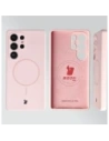 Silikonowe etui z pierścieniem magnetycznym Bizon Soft Case Magnetic do Samsung Galaxy S25 Ultra jasnoróżowe