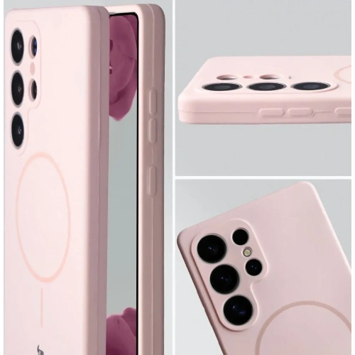 Bizon Soft Case Magnetic Samsung Galaxy S25 Ultra világos rózsaszín
