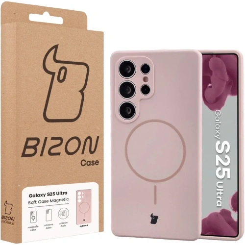 Bizon Soft Case Magnetic Samsung Galaxy S25 Ultra világos rózsaszín