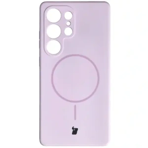 Silikonowe etui z pierścieniem magnetycznym Bizon Soft Case Magnetic do Samsung Galaxy S25 Ultra jasnofioletowe