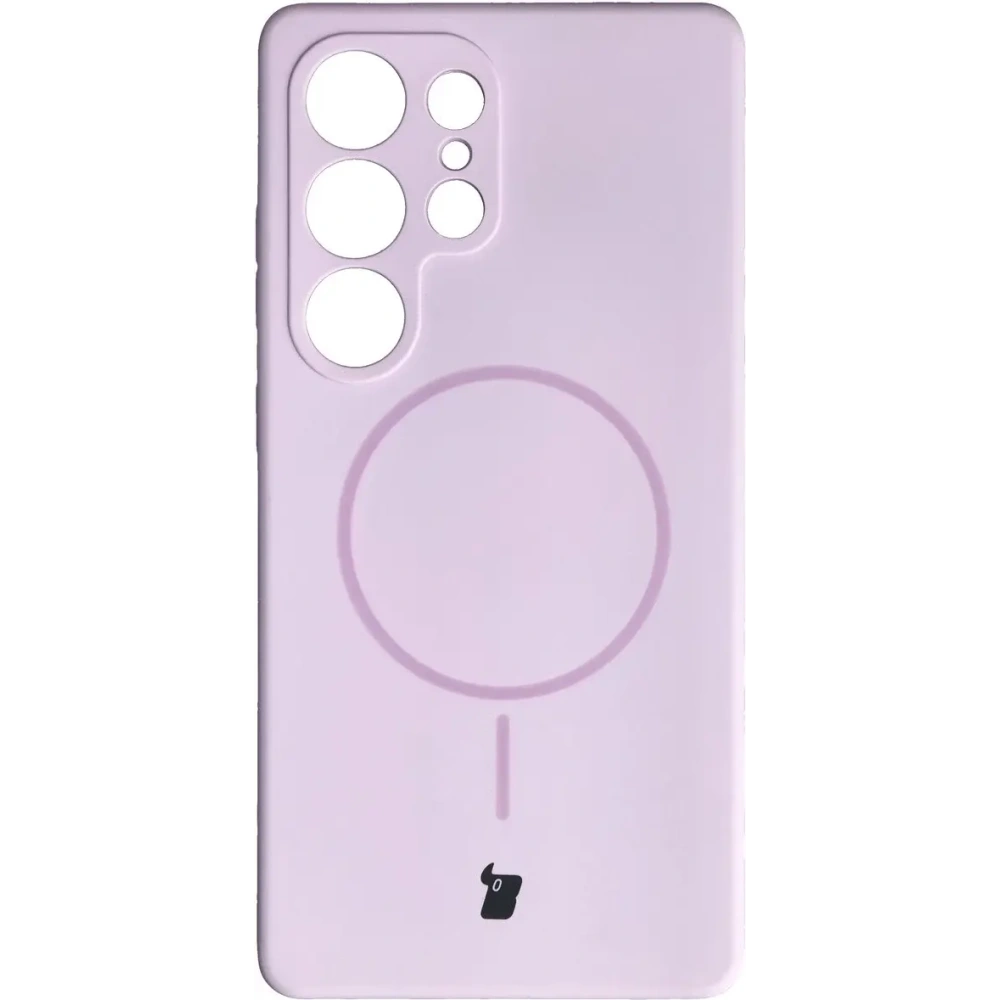 Silikonowe etui z pierścieniem magnetycznym Bizon Soft Case Magnetic do Samsung Galaxy S25 Ultra jasnofioletowe