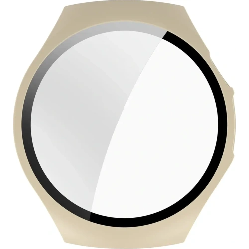 Etui ze szkłem do zegarka Bizon Case+Glass Watch do Huawei Watch 5 42mm beżowe