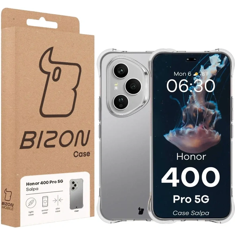 Elastyczne etui Bizon Case Salpa do Honor 400 Pro przezroczyste