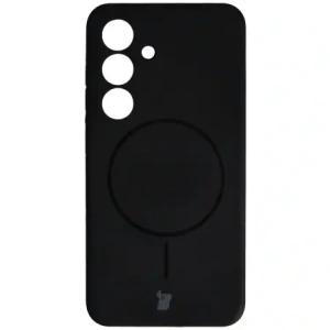 Silikonowe etui z pierścieniem magnetycznym Bizon Soft Case Magnetic do Samsung Galaxy S25 czarne