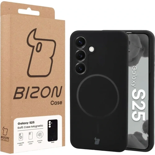 Bizon Soft Case Magnetisch Samsung Galaxy S25 schwarz