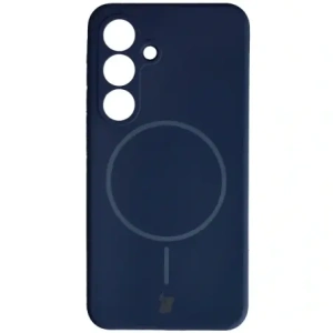 Silikonowe etui z pierścieniem magnetycznym Bizon Soft Case Magnetic do Samsung Galaxy S25 granatowe