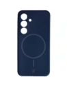 Silikonowe etui z pierścieniem magnetycznym Bizon Soft Case Magnetic do Samsung Galaxy S25 granatowe