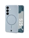Silikonowe etui z pierścieniem magnetycznym Bizon Soft Case Magnetic do Samsung Galaxy S25 błękitne