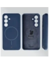 Silikonowe etui z pierścieniem magnetycznym Bizon Soft Case Magnetic do Samsung Galaxy S25 granatowe