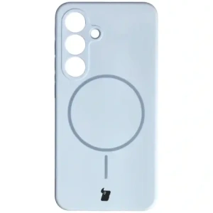 Silikonowe etui z pierścieniem magnetycznym Bizon Soft Case Magnetic do Samsung Galaxy S25 błękitne