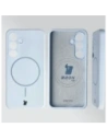 Silikonowe etui z pierścieniem magnetycznym Bizon Soft Case Magnetic do Samsung Galaxy S25 błękitne