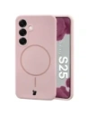 Silikonowe etui z pierścieniem magnetycznym Bizon Soft Case Magnetic do Samsung Galaxy S25 jasnoróżowe