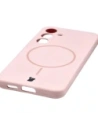 Silikonowe etui z pierścieniem magnetycznym Bizon Soft Case Magnetic do Samsung Galaxy S25 jasnoróżowe