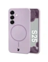 Silikonowe etui z pierścieniem magnetycznym Bizon Soft Case Magnetic do Samsung Galaxy S25 jasnofioletowe