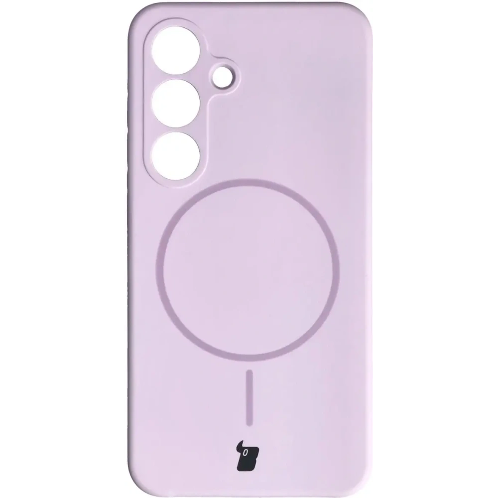 Silikonowe etui z pierścieniem magnetycznym Bizon Soft Case Magnetic do Samsung Galaxy S25 jasnofioletowe