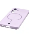 Silikonowe etui z pierścieniem magnetycznym Bizon Soft Case Magnetic do Samsung Galaxy S25 jasnofioletowe