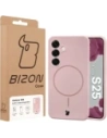 Silikonowe etui z pierścieniem magnetycznym Bizon Soft Case Magnetic do Samsung Galaxy S25 jasnoróżowe