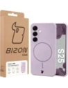 Silikonowe etui z pierścieniem magnetycznym Bizon Soft Case Magnetic do Samsung Galaxy S25 jasnofioletowe