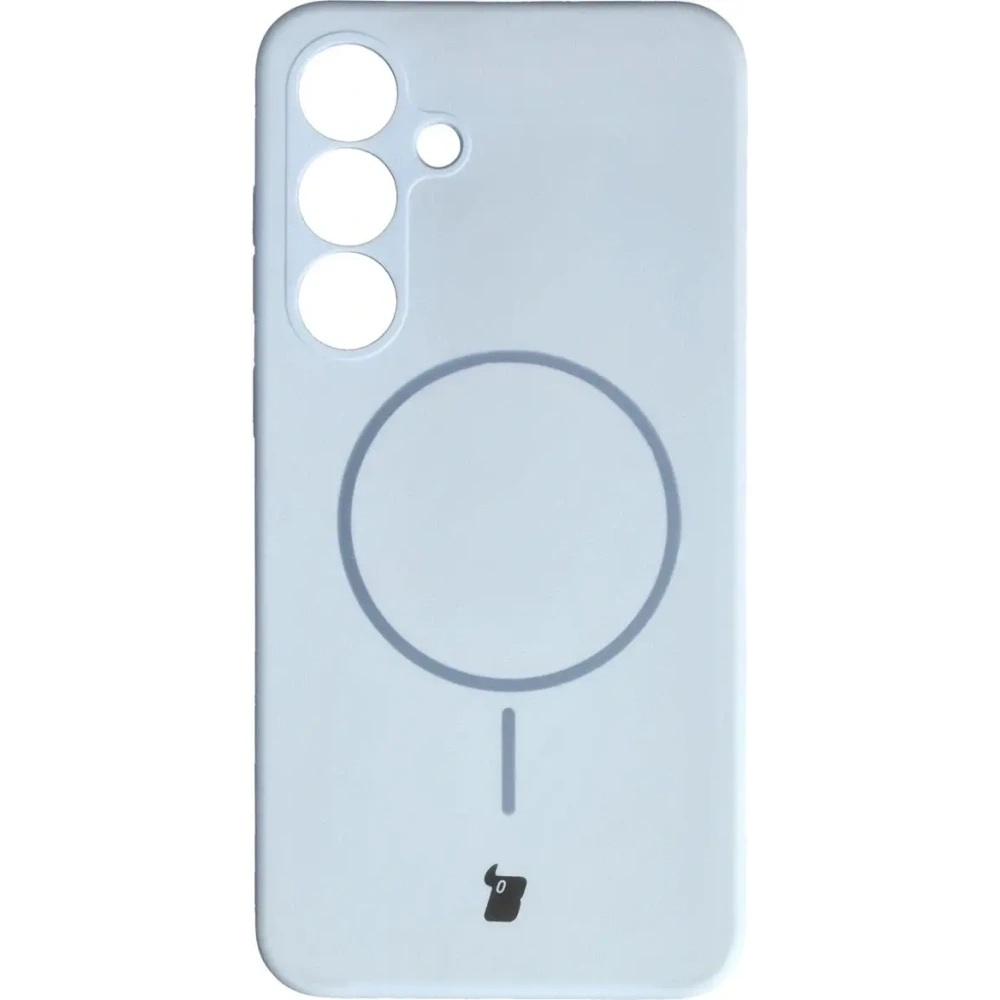 Silikonowe etui z pierścieniem magnetycznym Bizon Soft Case Magnetic do Samsung Galaxy S25+ Plus błękitne