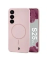 Silikonowe etui z pierścieniem magnetycznym Bizon Soft Case Magnetic do Samsung Galaxy S25+ Plus jasnoróżowe