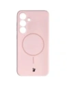 Silikonowe etui z pierścieniem magnetycznym Bizon Soft Case Magnetic do Samsung Galaxy S25+ Plus jasnoróżowe
