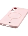 Silikonowe etui z pierścieniem magnetycznym Bizon Soft Case Magnetic do Samsung Galaxy S25+ Plus jasnoróżowe