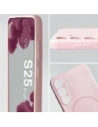 Silikonowe etui z pierścieniem magnetycznym Bizon Soft Case Magnetic do Samsung Galaxy S25+ Plus jasnoróżowe